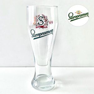 Staropramen Since 1869 Pilsner Beer Glass Prague Czech Brewery 9" Like New